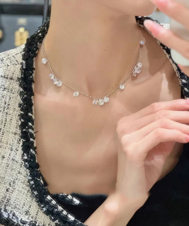 Collar de borlas de circonitas en plata de ley y oro DIY