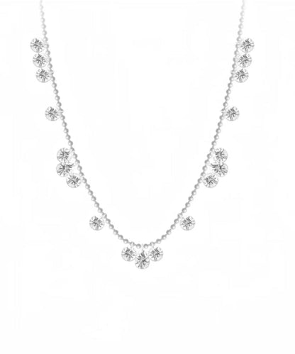 Collar de borlas de circonitas en plata de ley y oro DIY