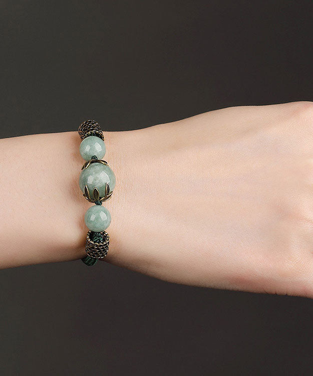 DIY-Charm-Armband mit grünen Perlen aus Legierung