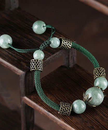 Pulsera de perlas de aleación verde DIY