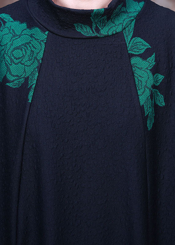 DIY Grün Print Urlaub Slim Fit Kleid Frühling