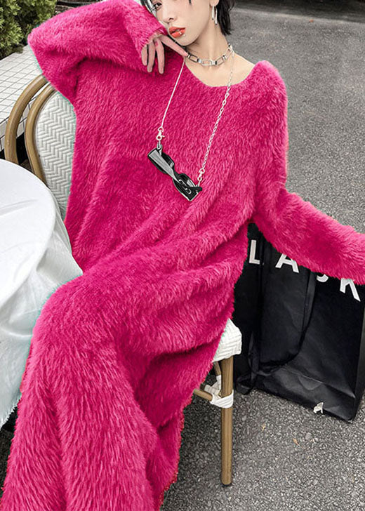 DIY Grünes gemütliches Nerzsamt-Lässiges Herbstpulloverkleid