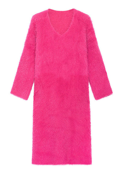 DIY Grünes gemütliches Nerzsamt-Lässiges Herbstpulloverkleid