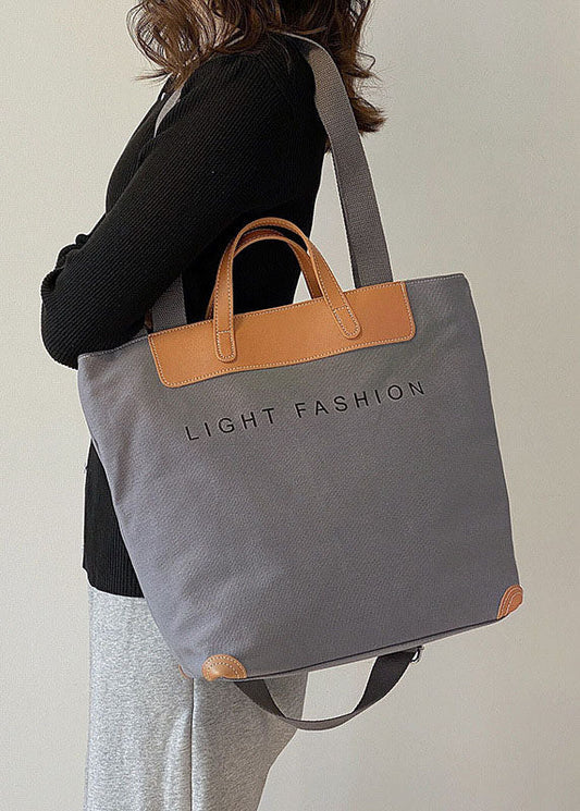 DIY Graue Canvas-Tragetasche mit Volldruck