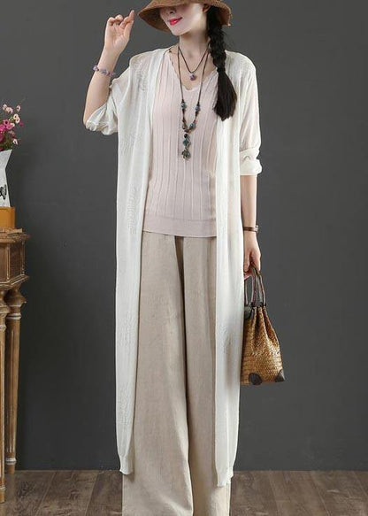 DIY Jacquard Summer Long Loose Coat - SooLinen