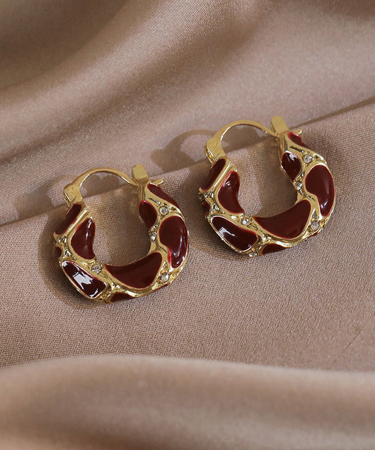 Pendientes de aro de circonita de aleación de morera DIY