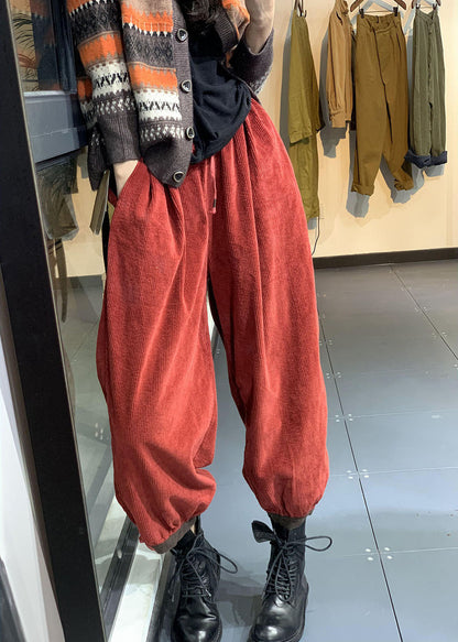 DIY Orange Retro Cordhose mit Bindegürtel