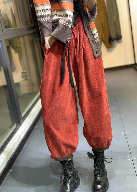 DIY Orange Retro Cordhose mit Bindegürtel