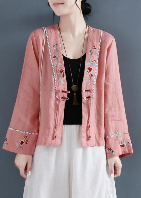 DIY Lila V-Ausschnitt Bestickte Patchwork Shirts Langarm