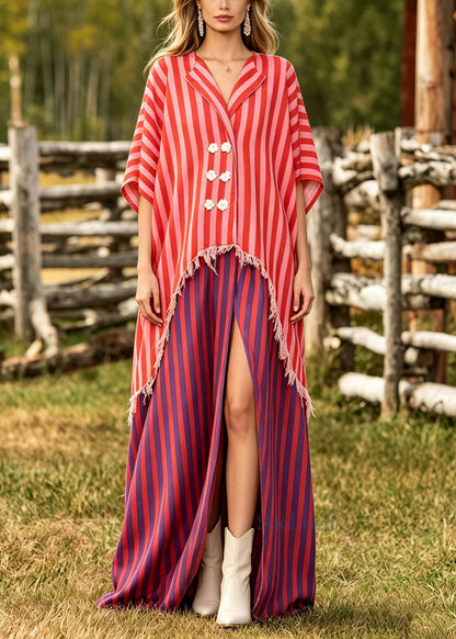 DIY Red Oversized Patchwork Cotton Maxi Dresses Summer