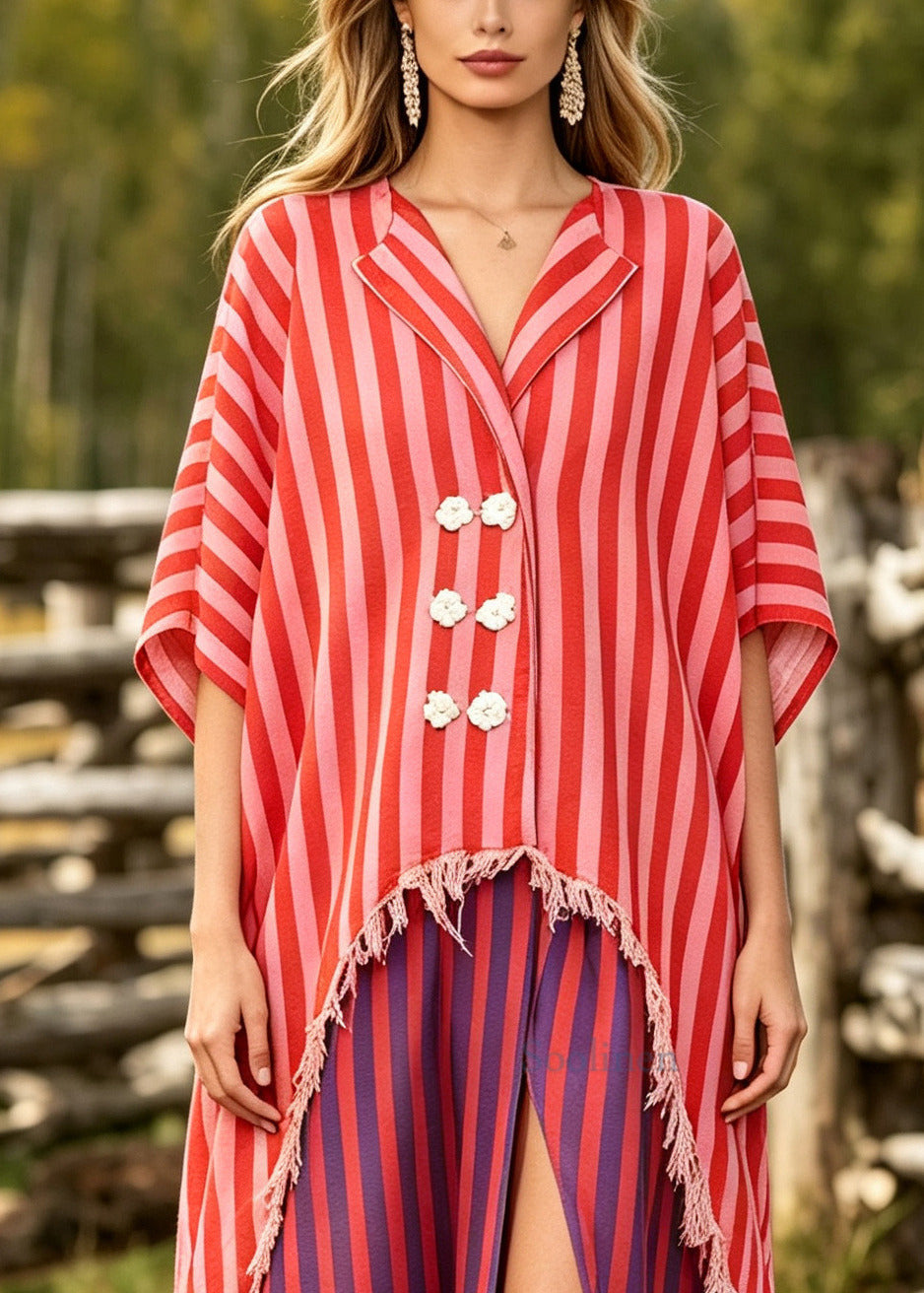 DIY Red Oversized Patchwork Cotton Maxi Dresses Summer