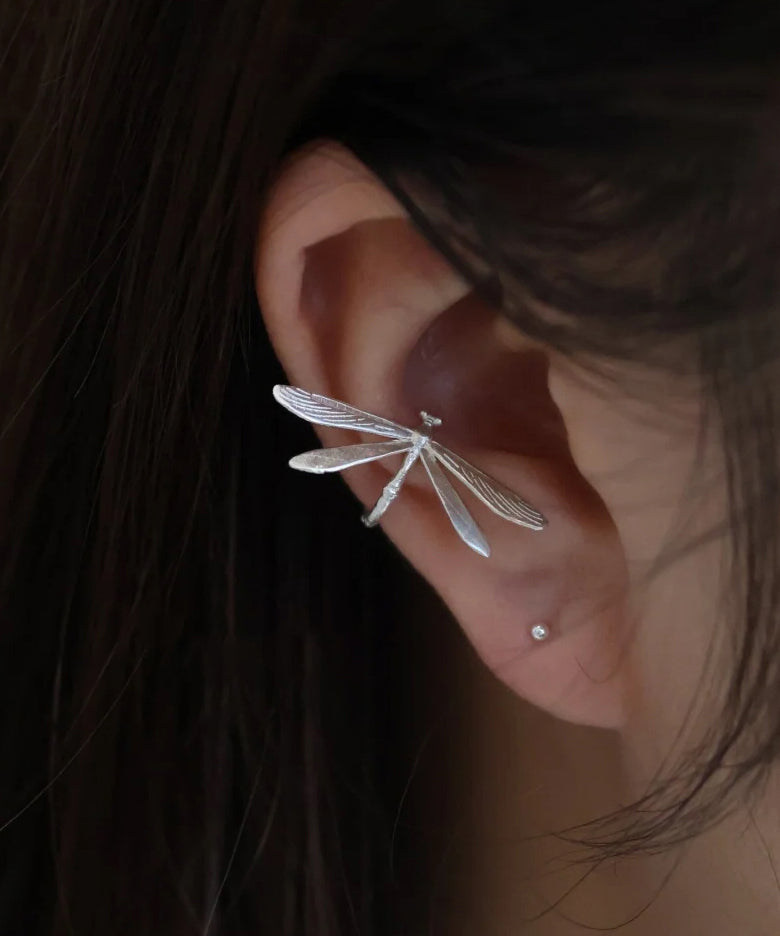 DIY Silk Sterling Silver Dragonfly Stud Earrings