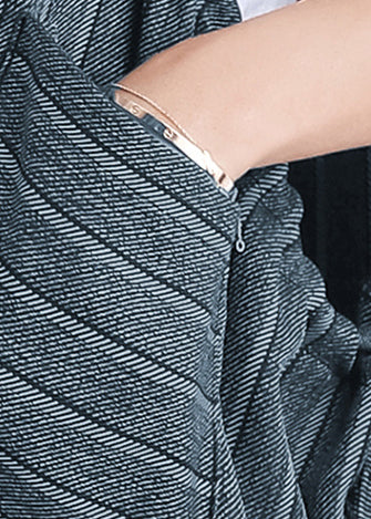 DIY Ärmellose Taschen Baumwollkleidung Frauen Korea Kleiderschränke gestreiftes Kleid Sommer