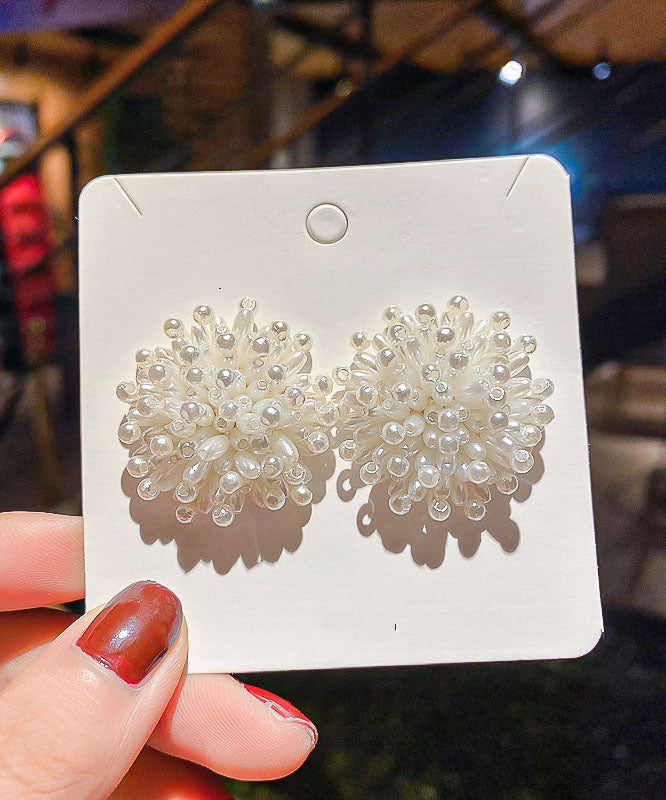 DIY Ohrstecker mit Feuerwerk aus weißer Perlenlegierung