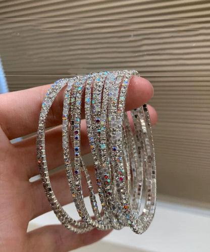 DIY White Alloy Zircon Cuff Ten-piece set
