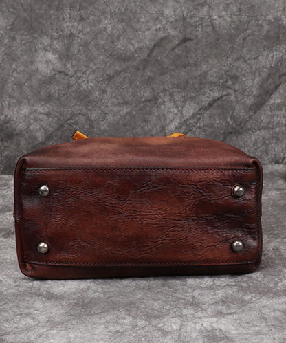 DIY Gelb Rub Farbe Paitings Kalbsleder Tote Handtasche