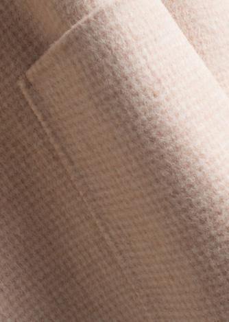 DIY beige plaid Plus Size tunics for women Work Outfits Notched pockets Woolen Coats - SooLinen