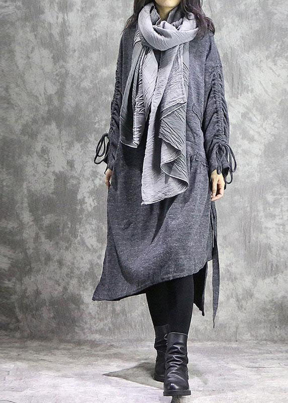 DIY Baumwoll-Tunika-Oberteil Bio Vintage Damen Unregelmäßiges lockeres Baumwollkleid