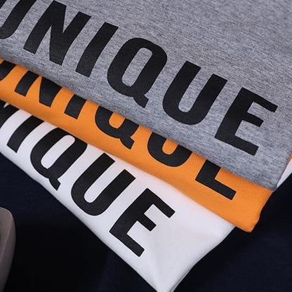 DIY hooded half sleeve shirts women Sewing light gray Letter tops - SooLinen