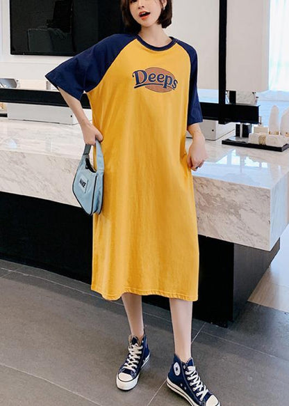 DIY o neck clothes For Women white Letter Robe Dress - SooLinen