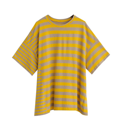 DIY o neck crane tops Tutorials navy striped blouse - SooLinen