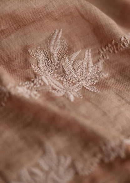 DIY o neck patchwork linen tunic top Tutorials orange embroidery blouses - SooLinen