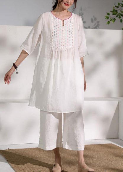 DIY o neck Cinched linen Blouse Photography white blouses - SooLinen