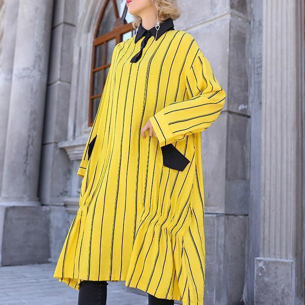 DIY Taschen Baumwollkleidung für Frauen Taillierte Hemden schwarz gestreifte Alltagskleider