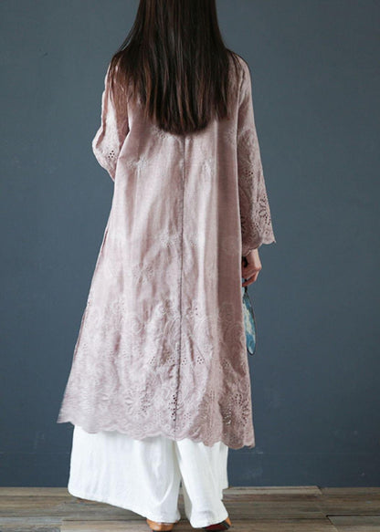 DIY purple cotton clothes For Women stand collar Butterfly Sleeve Traveling summer Dresses - SooLinen