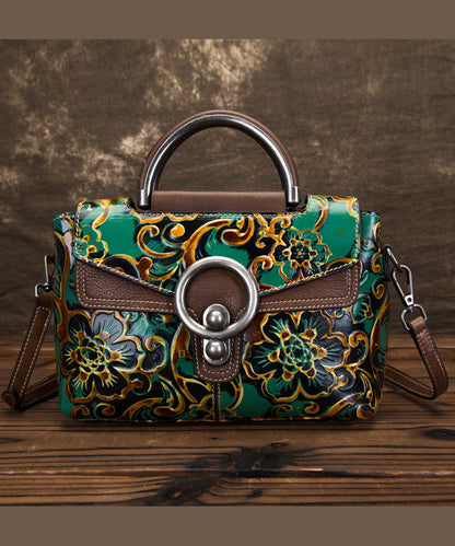 DIY Retro Apricot Prägemalereien Kalbsleder Messenger Bag