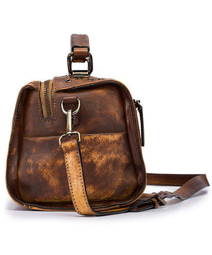 DIY Retro Gelb Rub Farbe Paitings Kalbsleder Messenger Bag