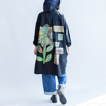 Days with Rose Schwarze Oversize-Hemdkleider aus Baumwolle Langes Etuikleid aus Baumwolle Freizeitkleidung