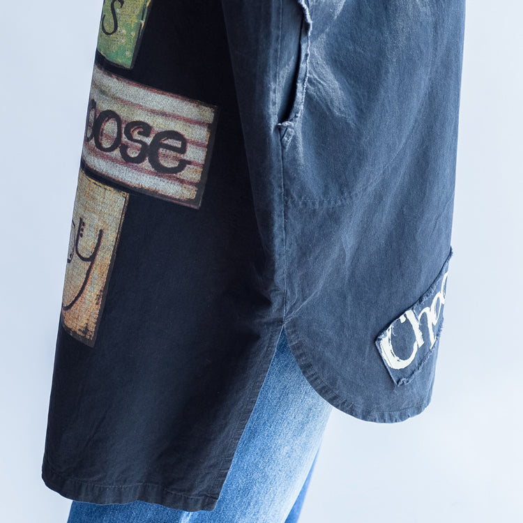 Days with Rose Schwarze Oversize-Hemdkleider aus Baumwolle Langes Etuikleid aus Baumwolle Freizeitkleidung