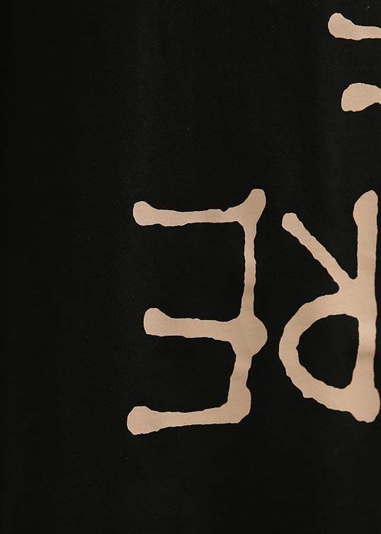 Diy Black Drawstring Cotton Top Summer - SooLinen