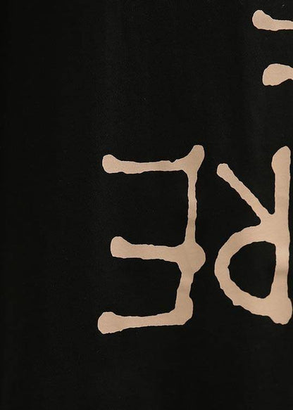 Diy Black Drawstring Cotton Top Summer - SooLinen