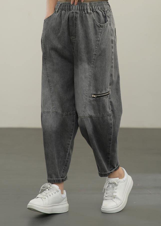 Diy Black pockets Casual Harem Summer Pants - SooLinen