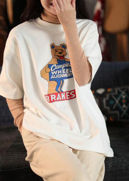 Diy Dark Gray Animal Design Shirts O Neck Oversized Spring Blouse - SooLinen