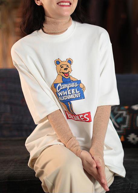 Diy Dark Gray Animal Design Shirts O Neck Oversized Spring Blouse - SooLinen