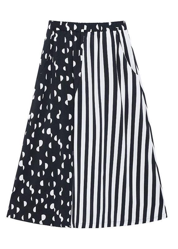 Diy Pockets Striped Patchwork Wide Leg Pants Trousers - SooLinen