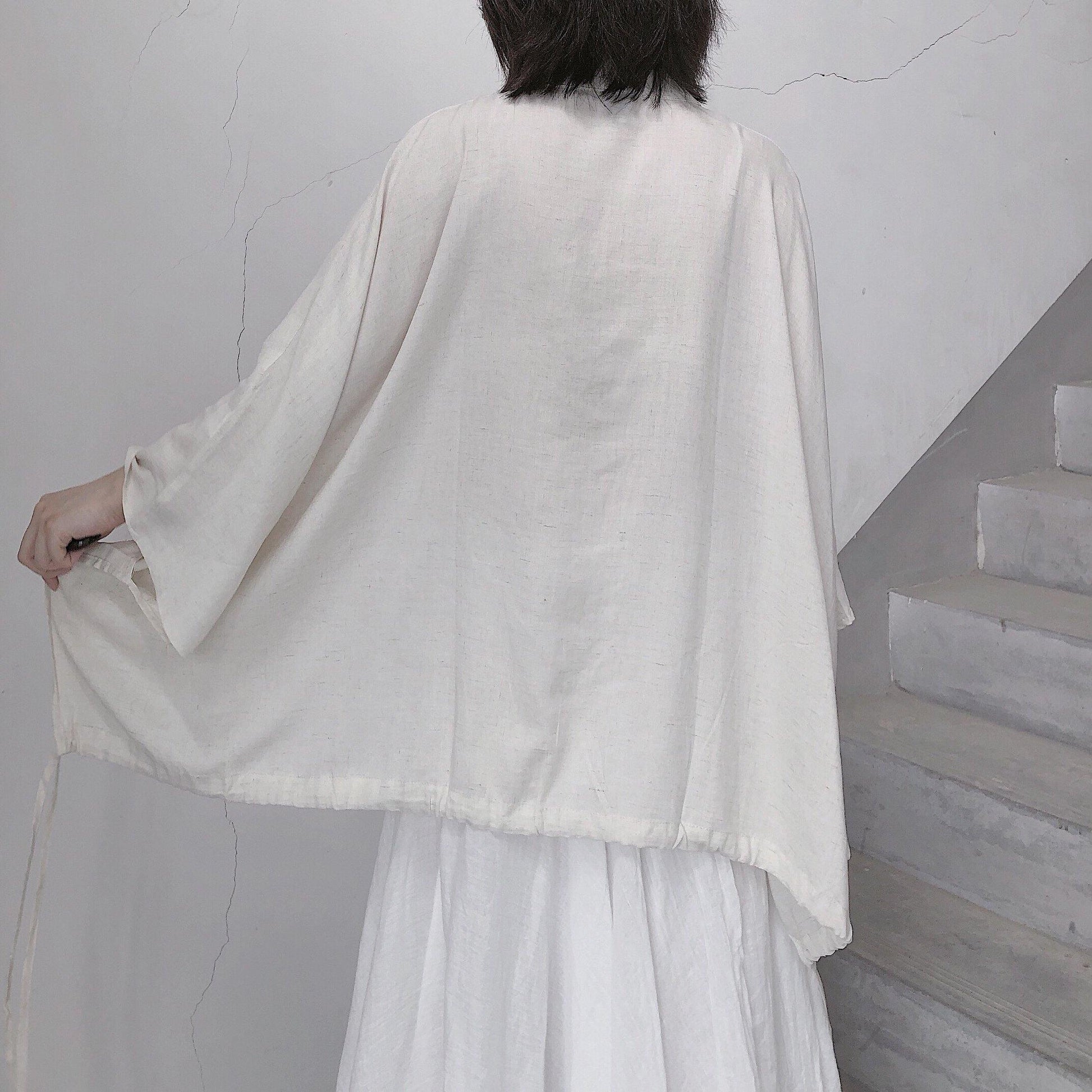 Diy Stand Collar Batwing Sleeve Tops Women Blouses Tutorials Nude Blouses - SooLinen