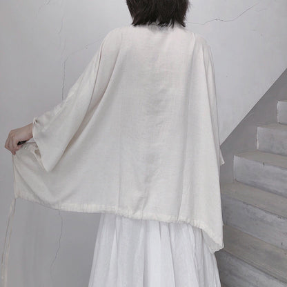 Diy Stand Collar Batwing Sleeve Tops Women Blouses Tutorials Nude Blouses - SooLinen