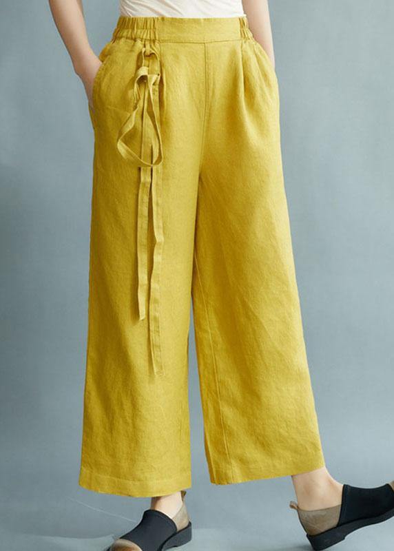 Diy White Loose Wide Leg Fall Asymmetrical Design Pants - SooLinen