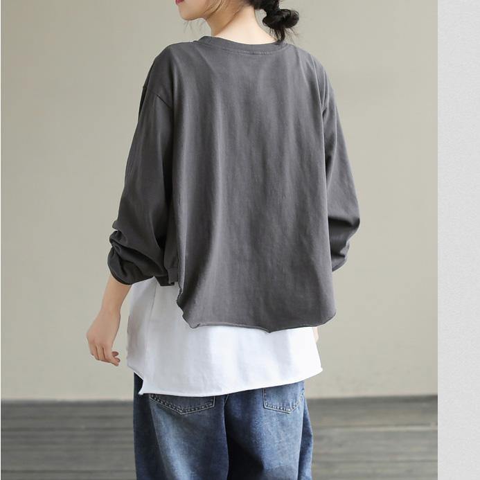 Diy White cotton Tunic Top Patchwork tunic Ripped Hem  tops - SooLinen