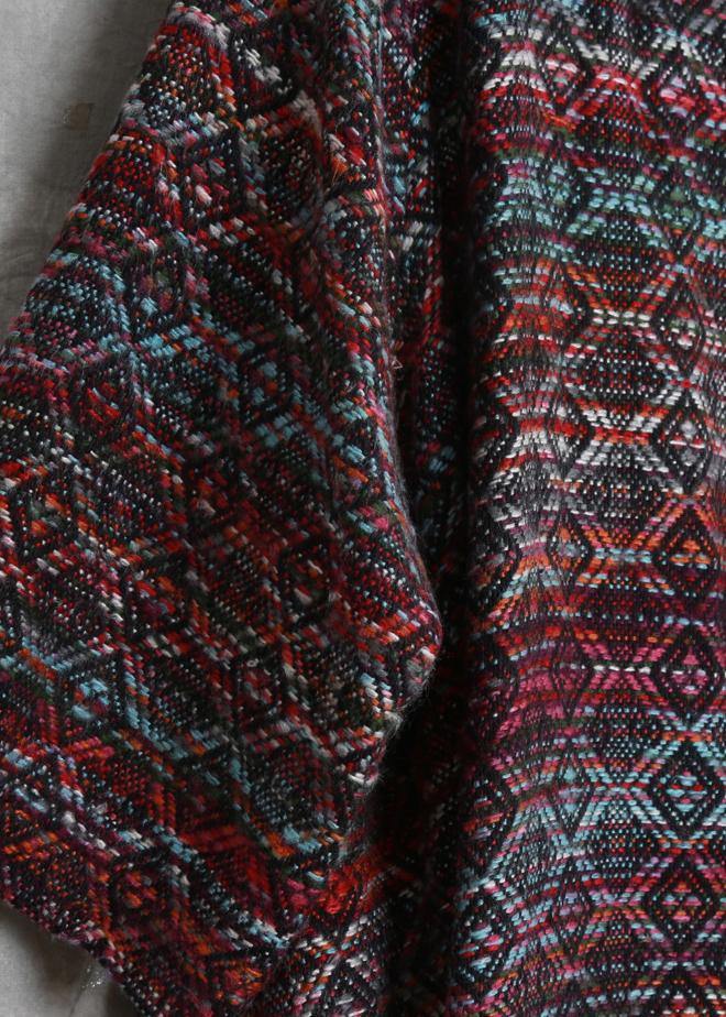 Elegant  trendy plus size trench outwear floral o neck Woolen Coat - SooLinen