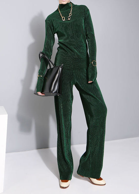 Elegantes aprikosenfarbenes Samt-Zweiteiler-Set mit Stehkragen für den Frühling