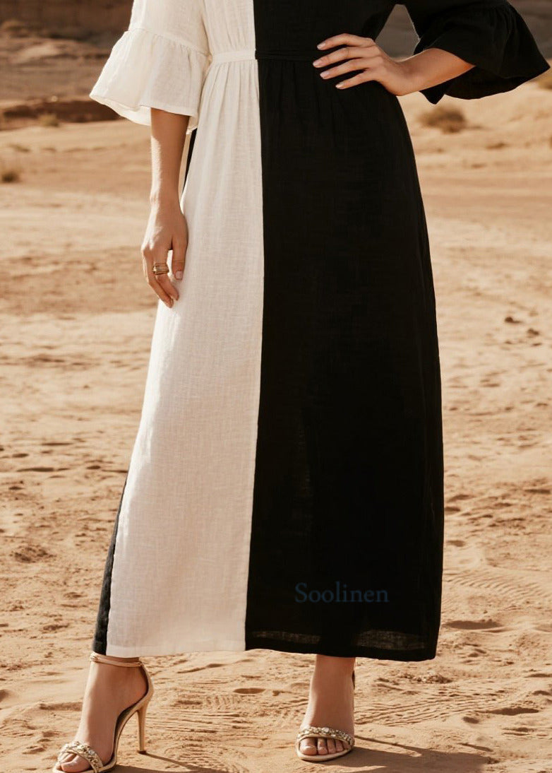 Elegante, asymmetrische Patchwork-Baumwollroben für den Sommer