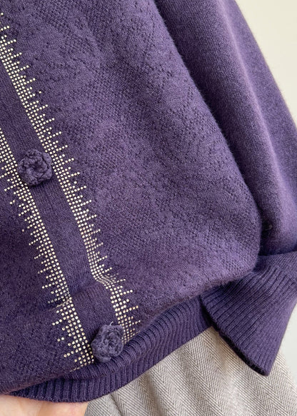 Elegant Beige Hign Neck Thick Patchwork Warm Fleece Knit Top Winter