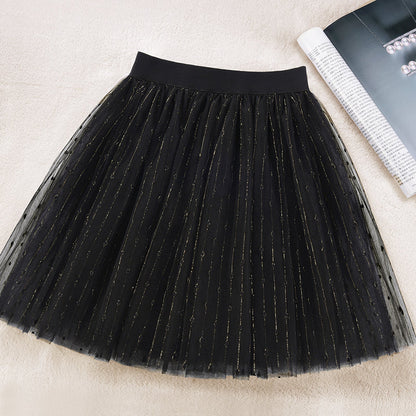 Elegante Schwarze A-linie Tüll Pailletten Röcke Sommer