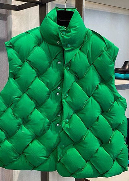 Elegante schwarze Winter-Daunenweste mit Knopfleiste aus Entendaunen