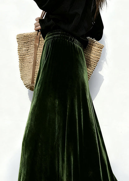 Eleganter schwarzer Rüschenrock aus Velours mit elastischem Bund und Patchwork-Design für den Winter